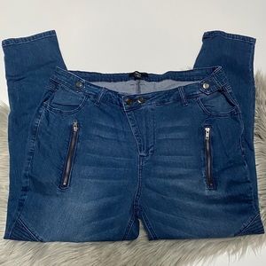 Ellos Skinny Moto Zipper Jeans